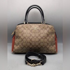 Coach Colorblock Coated Canvas & Leather Lillie Carryall Authentic